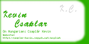 kevin csaplar business card